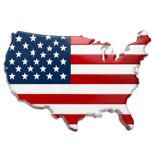 U.S. map in American flag colors